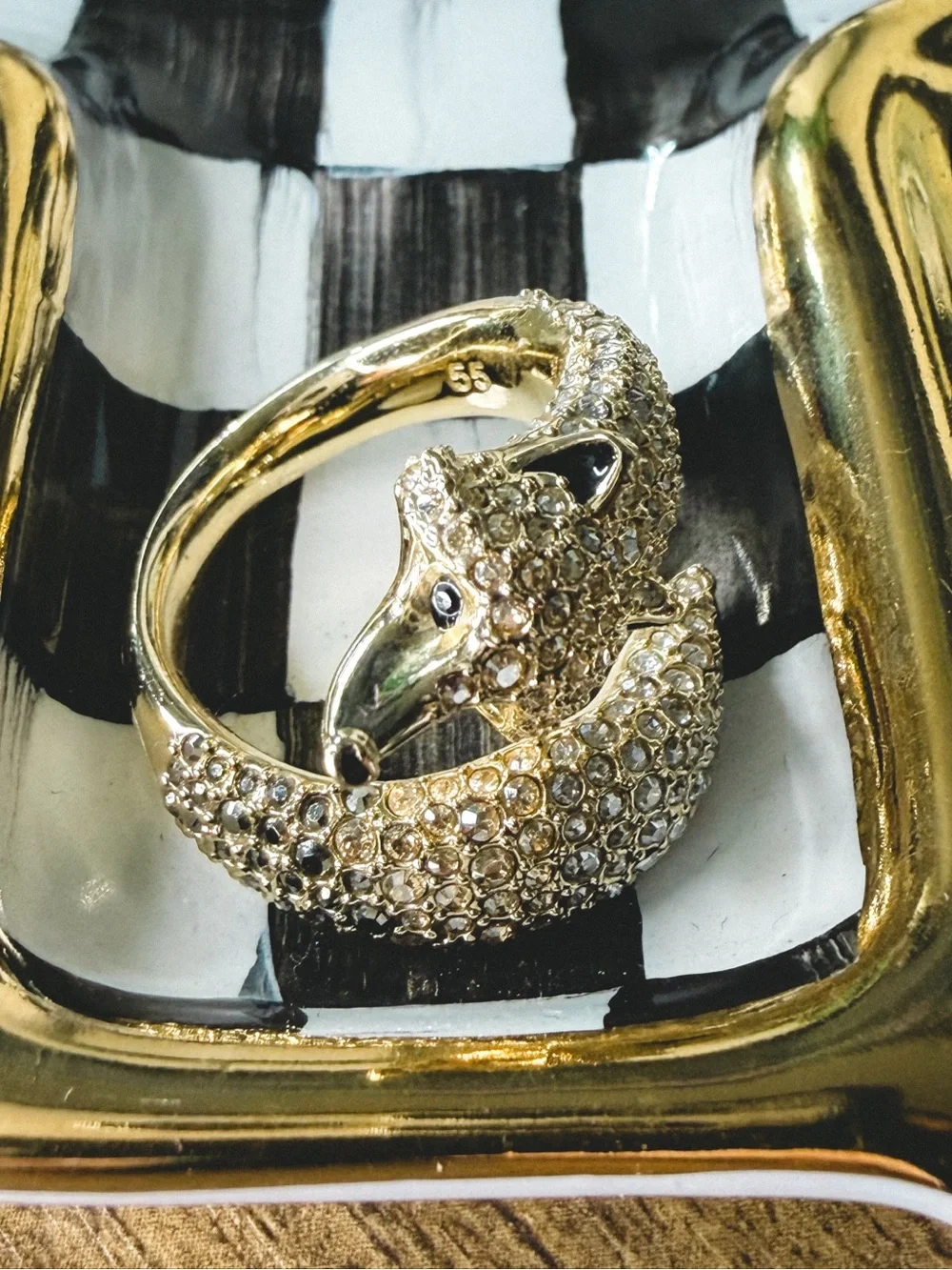 Swarovski Crystal Fox Ring Size 7.25